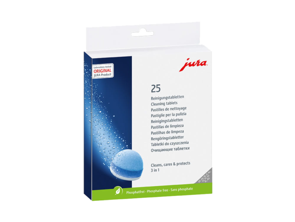 De reinigingstabletten van JURA verlengen de levensduur van je volautomaat en zorgen voor een perfecte hygiëne bij elke bereiding.
