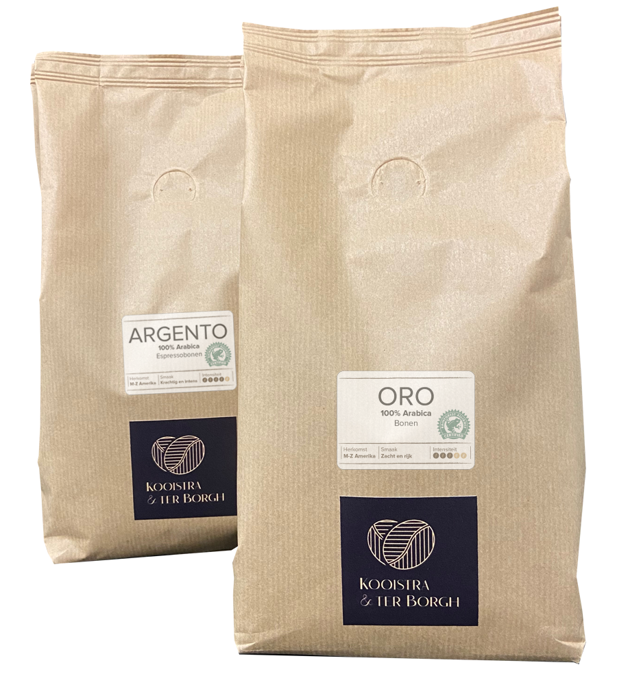 We kunnen ons voorstellen dat u niet direct een keuze kan maken tussen onze koffiebonen. Ons Duo Pakket Oro & Argento koffie is daarvoor uitermate geschikt.