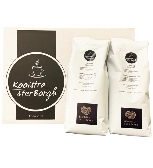 Met de Kooistra & ter Borgh Melkpoeder Topping tover je jouw kop koffie om tot een overheerlijk cappuccino of latte macchiato.