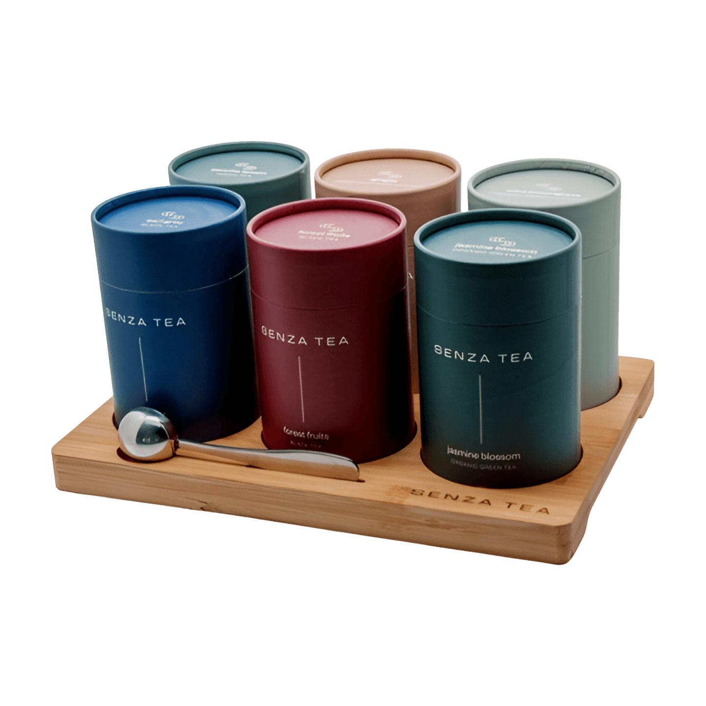 Bamboe plateau met 6 kokers thee. Met deze hardlopers valt je cadeau altijd in de smaak. Na gebruik kun je het plateau weer aanvullen met andere theekokers; deze set kan dus heel wat jaren mee!